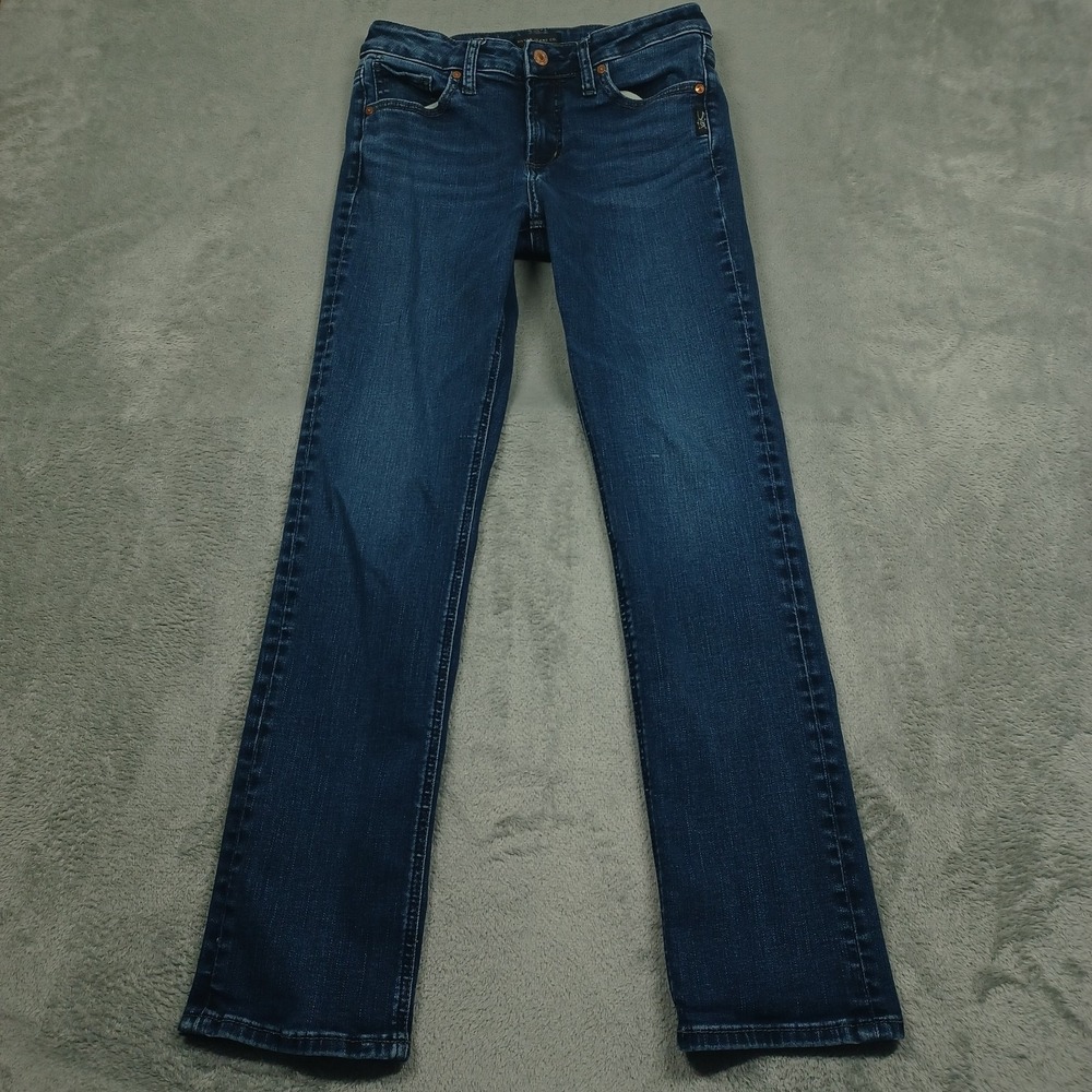 Silver Jeans Womens 28 Blue Denim‎ Avery Straight Fit Casual Distressed Modern